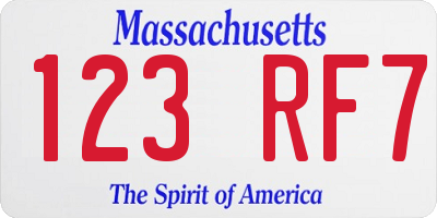 MA license plate 123RF7