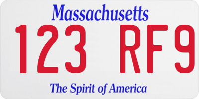 MA license plate 123RF9