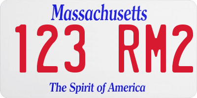 MA license plate 123RM2