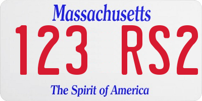MA license plate 123RS2