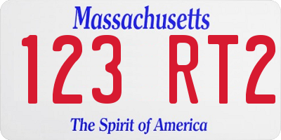 MA license plate 123RT2