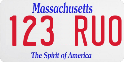 MA license plate 123RU0