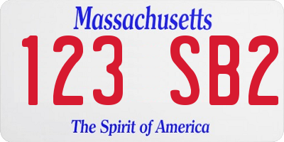 MA license plate 123SB2