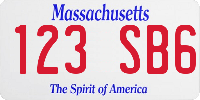 MA license plate 123SB6
