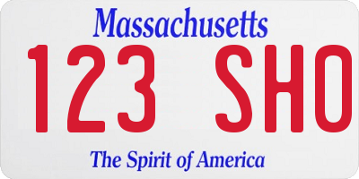 MA license plate 123SH0