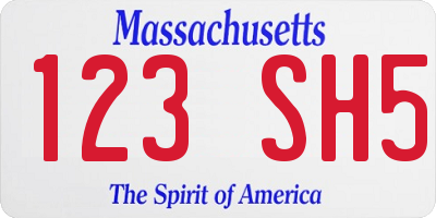 MA license plate 123SH5