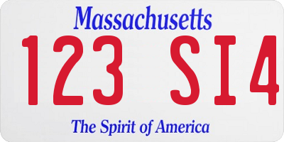 MA license plate 123SI4