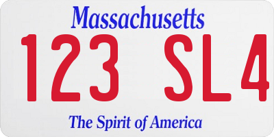 MA license plate 123SL4