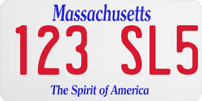 MA license plate 123SL5