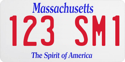 MA license plate 123SM1