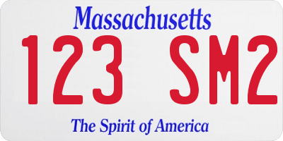 MA license plate 123SM2