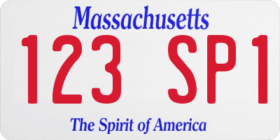 MA license plate 123SP1