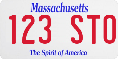 MA license plate 123ST0