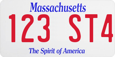 MA license plate 123ST4
