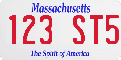 MA license plate 123ST5