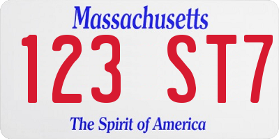 MA license plate 123ST7