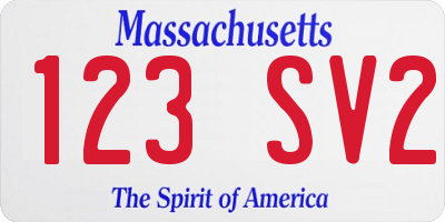 MA license plate 123SV2
