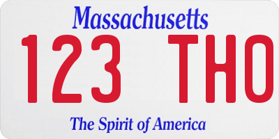 MA license plate 123TH0