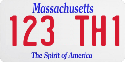 MA license plate 123TH1