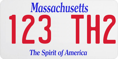 MA license plate 123TH2