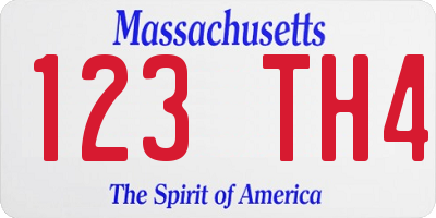 MA license plate 123TH4