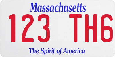 MA license plate 123TH6