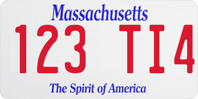 MA license plate 123TI4