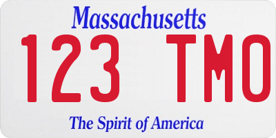 MA license plate 123TM0