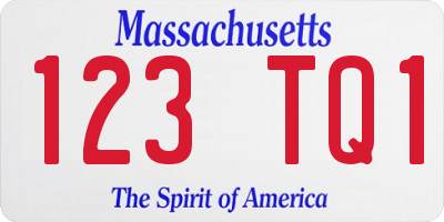 MA license plate 123TQ1