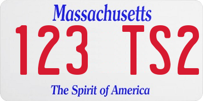 MA license plate 123TS2