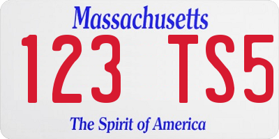 MA license plate 123TS5