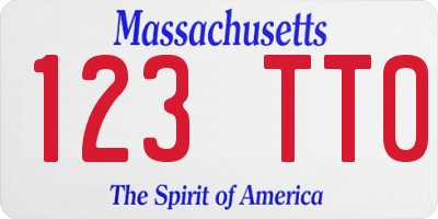 MA license plate 123TT0