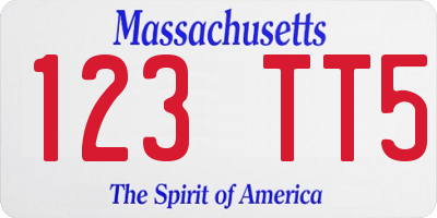 MA license plate 123TT5