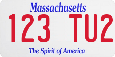 MA license plate 123TU2