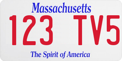 MA license plate 123TV5