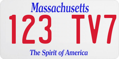 MA license plate 123TV7