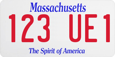MA license plate 123UE1