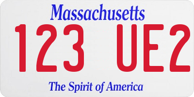 MA license plate 123UE2