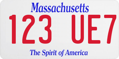 MA license plate 123UE7