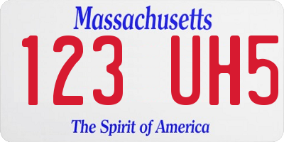 MA license plate 123UH5