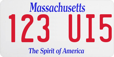 MA license plate 123UI5