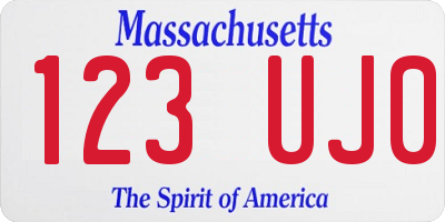 MA license plate 123UJ0
