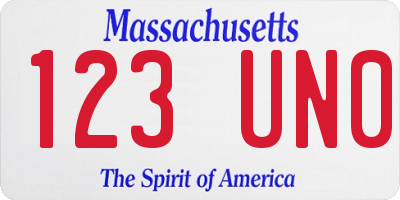 MA license plate 123UN0