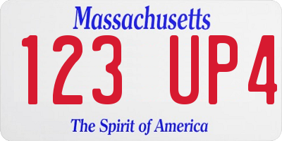 MA license plate 123UP4
