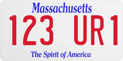 MA license plate 123UR1