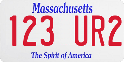 MA license plate 123UR2