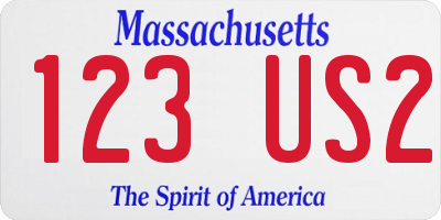MA license plate 123US2