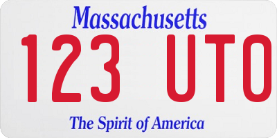 MA license plate 123UT0