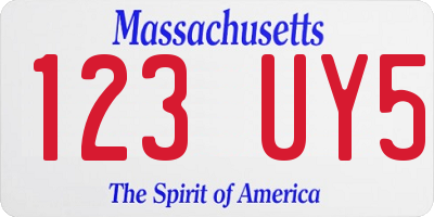 MA license plate 123UY5