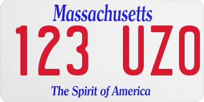 MA license plate 123UZ0